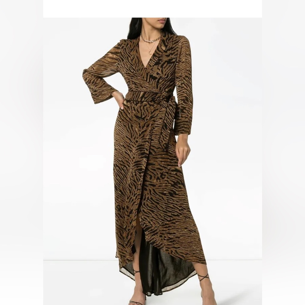 Ganni zebra print wrap dress. Size 38 (6). Excellent condition